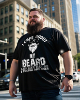 I Care About My Beard Men's Plus Size Short Sleeve T-Shirt
